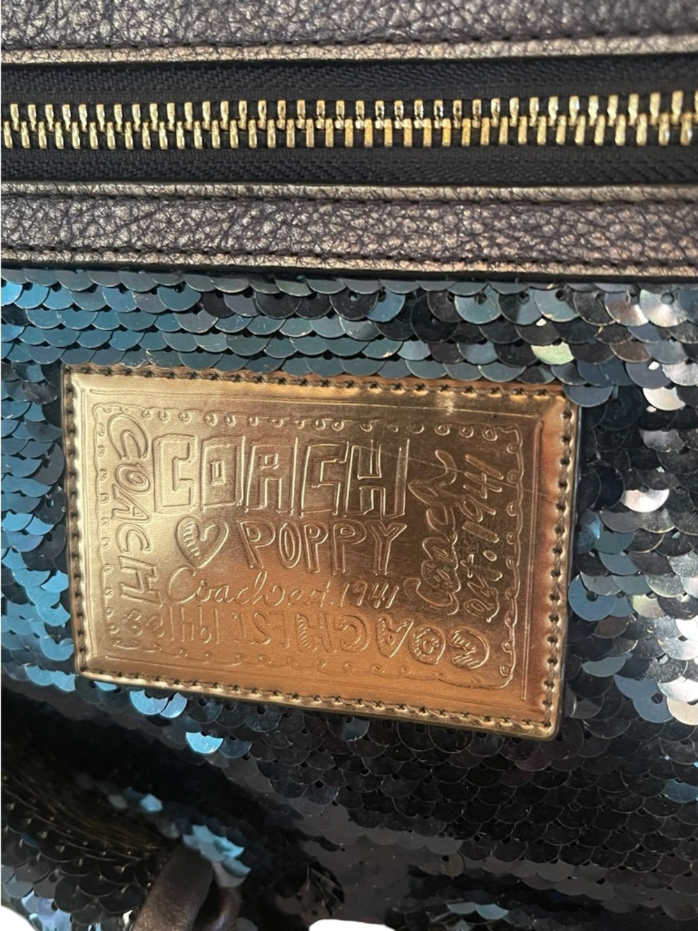 EUC Vintage Coach Poppy Sequin Spotlight Backpack Limited Edition - Picture 10 of 16